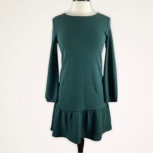 Mango Dark Green Drop Waist Dress - 4